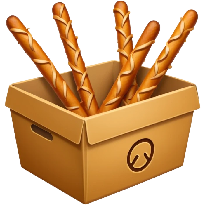 Pretzel sticks on paper box emoji