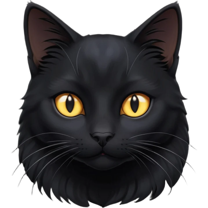 Solin wäre ein Kater mit nachtschwarzem, glänzendem Fell, kräftig gebaut und zugleich von seltener Eleganz. Sein Blick – tief und warm – scheint in die Seele zu führen, während seine Bewegung lautlos ist wie ein Schatten, der sich still an die Seite schmiegt.ihn nichts auf der Welt erschüttern. emoji