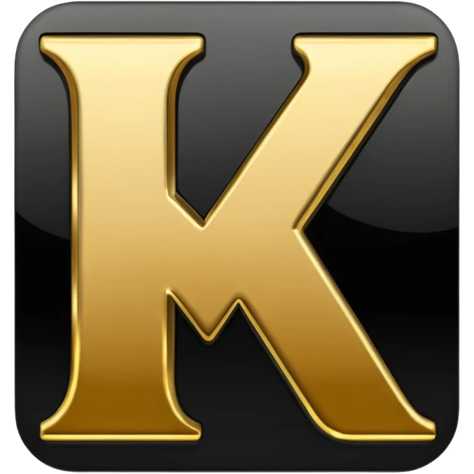 letter N in black and gold emoji