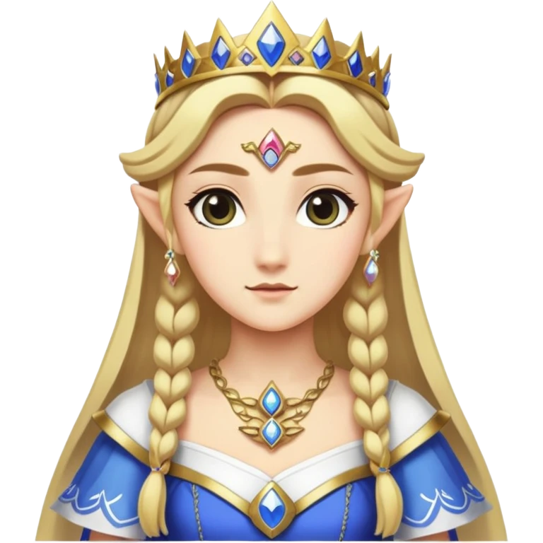 Princess Zelda with blonde hair and royal dress emoji