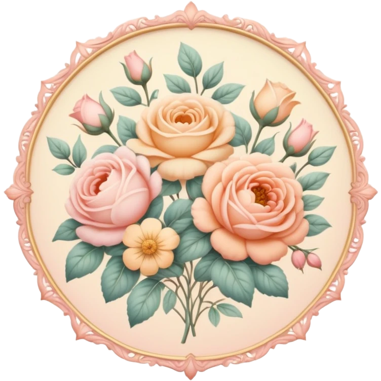 Pastel warm-colored romantic vtinage aesthetic  emoji
