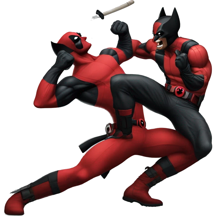 wolverine smacking deadpool emoji