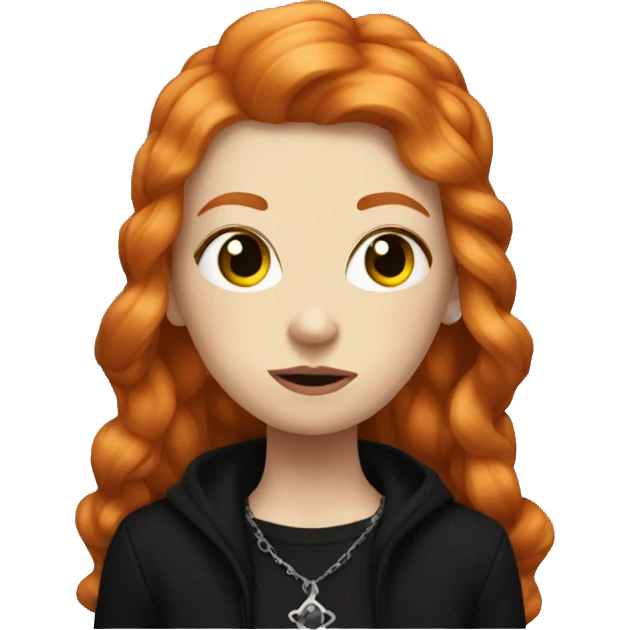 ginger goth girl with aura emoji