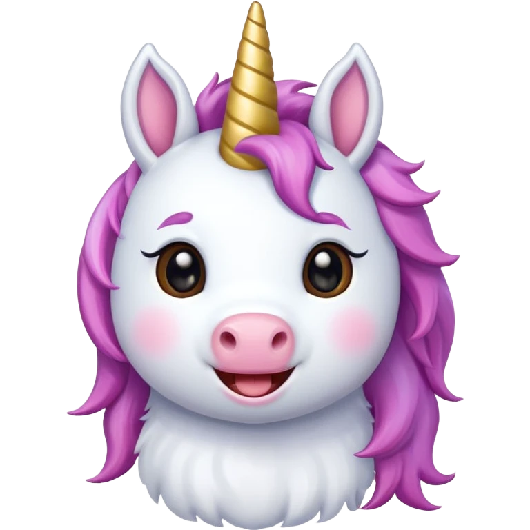 unicorn, cute, adorable, simple emoji