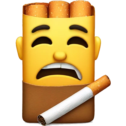 Cigarettes and very bad mood emoji