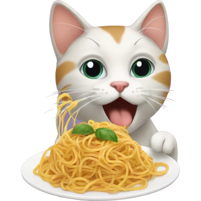Cat eating spaghetti  emoji