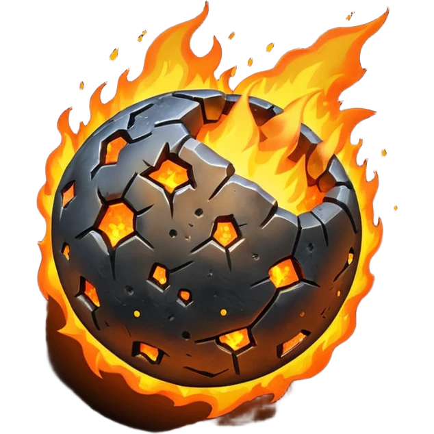 meteorite on fire  emoji