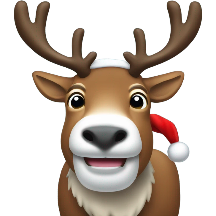 Reindeer with Santa in hoof emoji