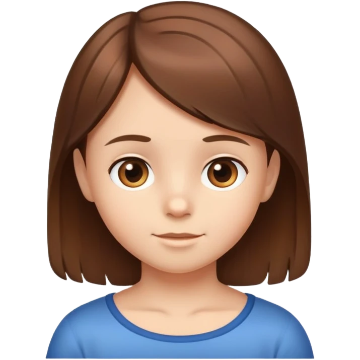 child's head with neat shiny hair, simple and friendly emoji