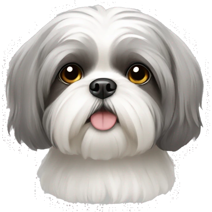Gray and white shih tzu  emoji