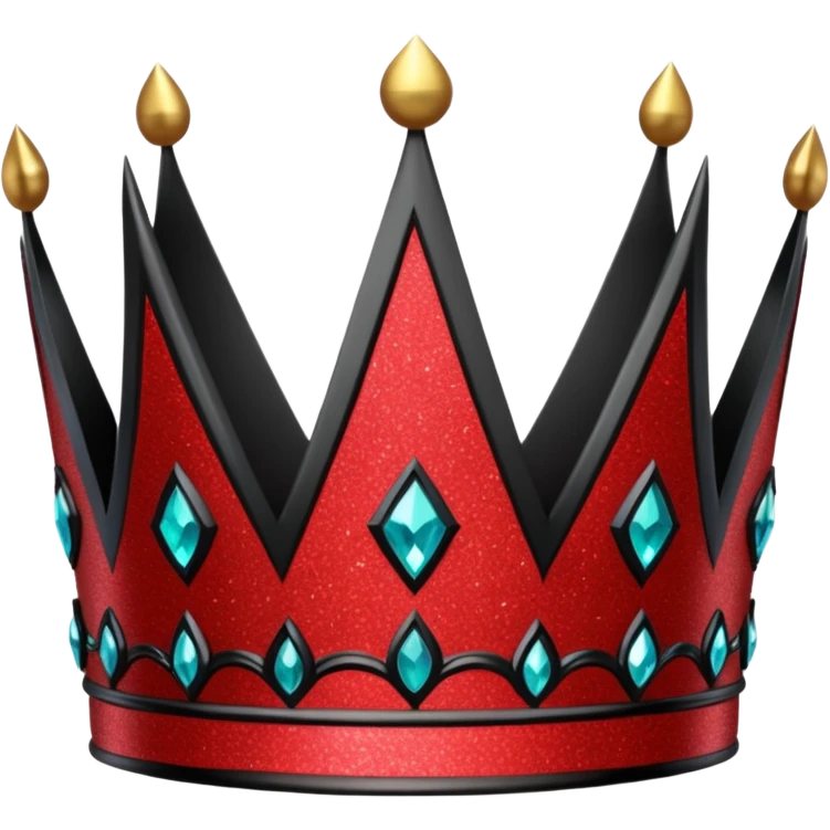red and black gothic glittery crown emoji