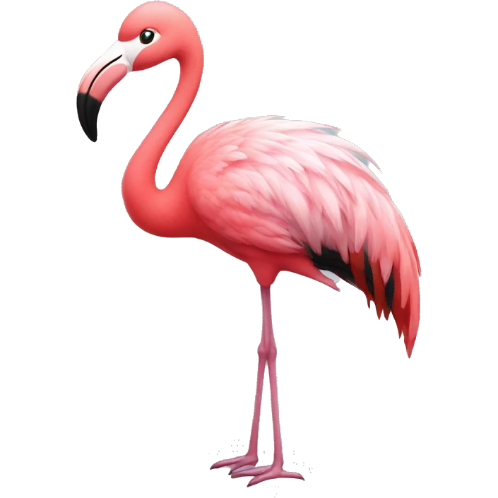 Flamingo wearing a Christmas hat emoji