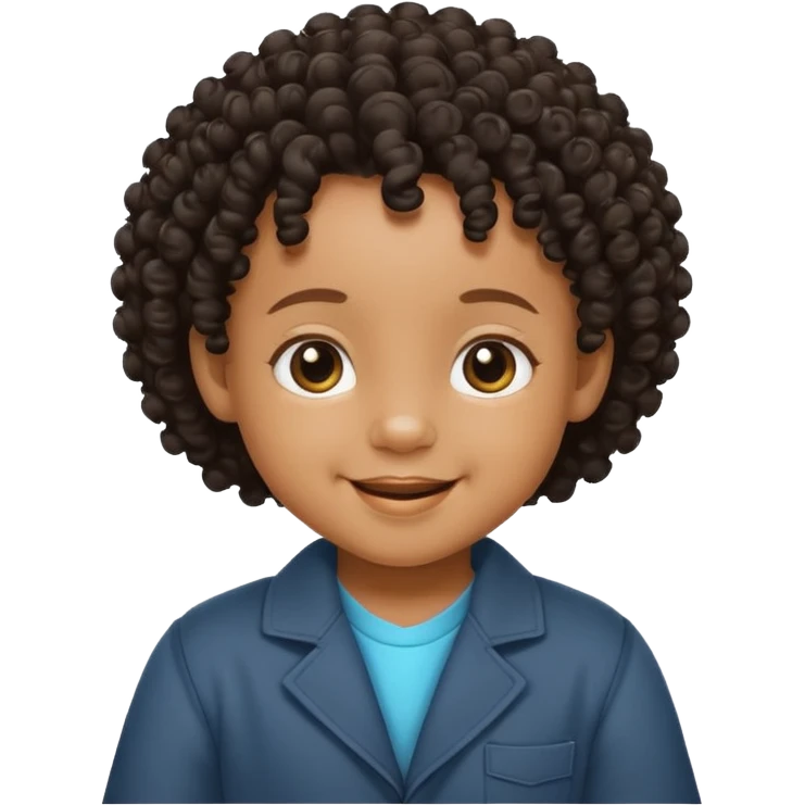 black baby with curly hair emoji