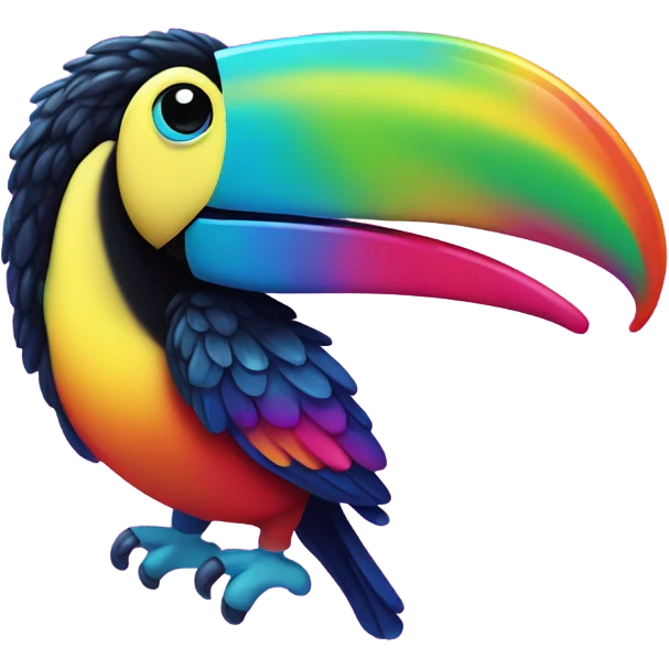 Lisa Frank rainbow sparkly toucan  emoji