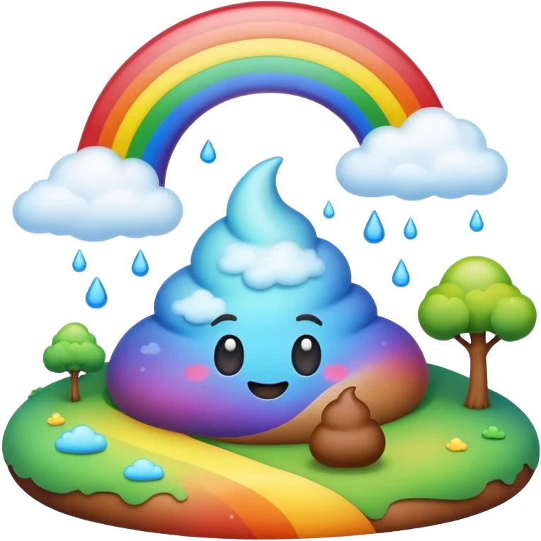 rainbow poop emoji dreamy landscape  emoji