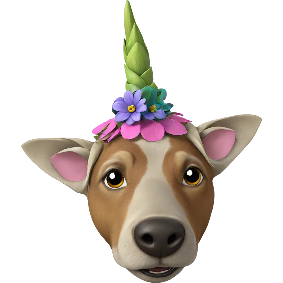 flower adorned animal portrait emoji