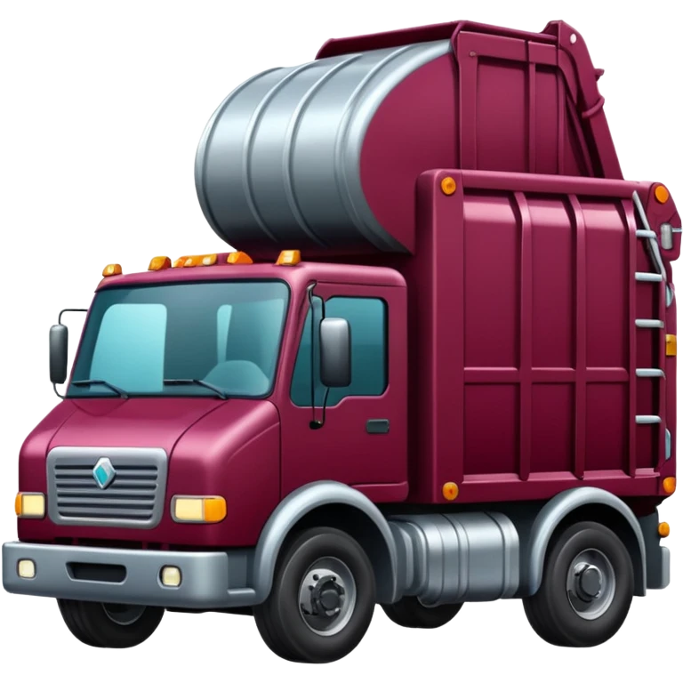 garbage truck burgundy emoji