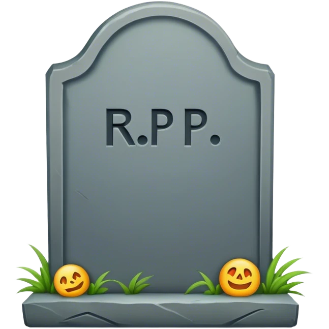 Tombstone that says RP emoji