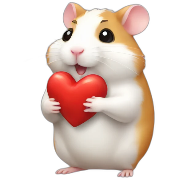 hamster with heart emoji