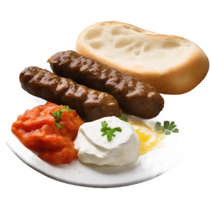 Bosnian cevapi with somun and kaymak  emoji