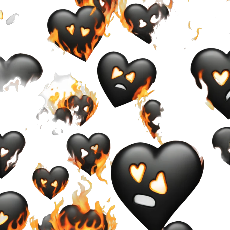 Black heart with flames emoji