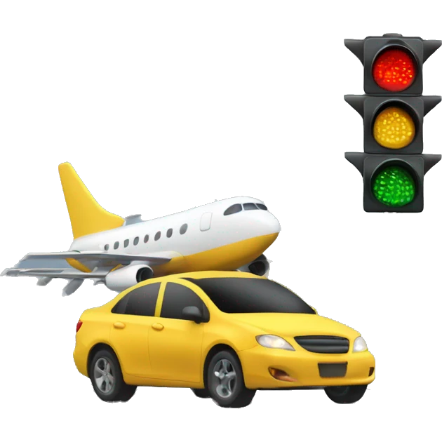 plane taxing at Traffic light emoji