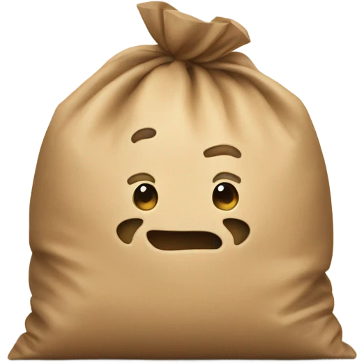 Small bean in a big bag emoji