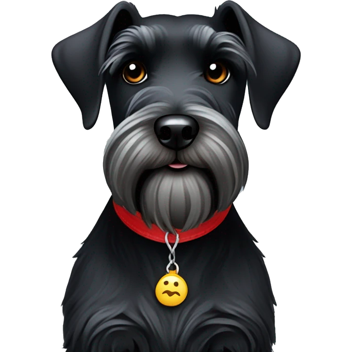 ￼ Black miniature schnauzer ￼ emoji