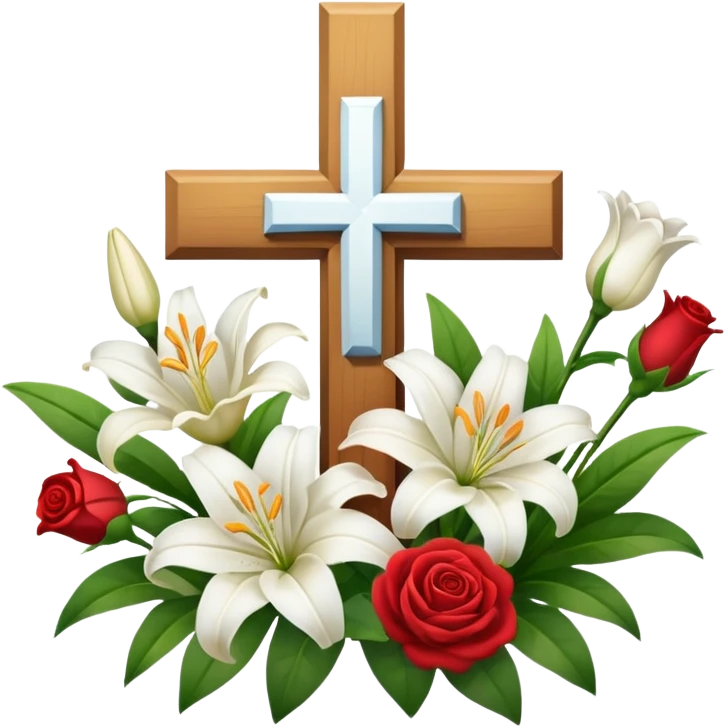 Flowers with a cross emoji