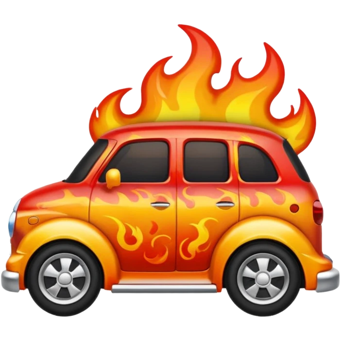 Emoji representation of a custom paint job with flames and metallic gradient emoji