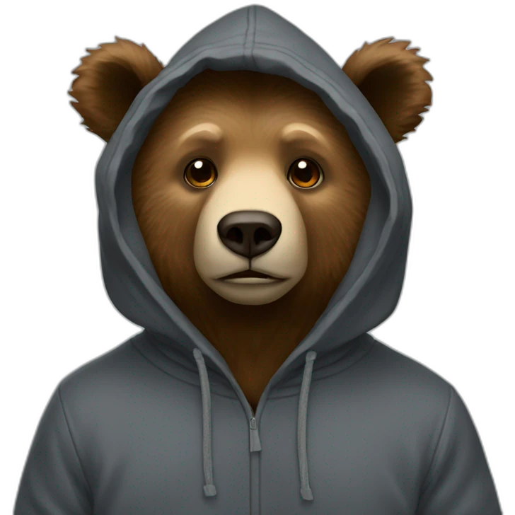 bear wearing hoody emoji