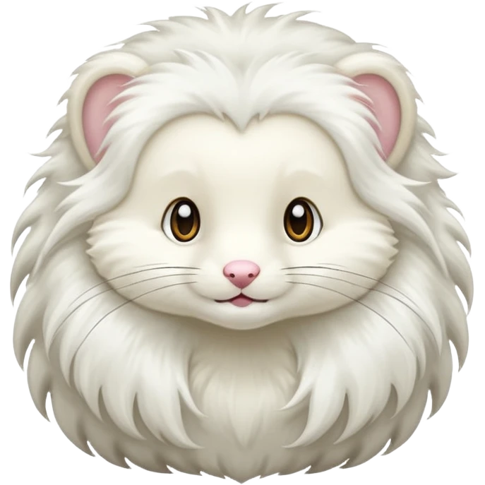long haired white mink emoji