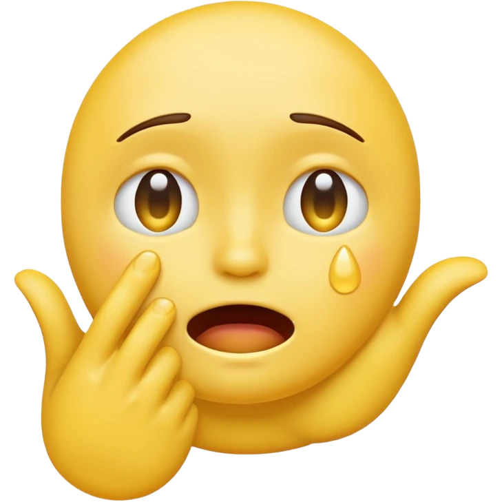 a crying emoji with an open hand in front of it emoji