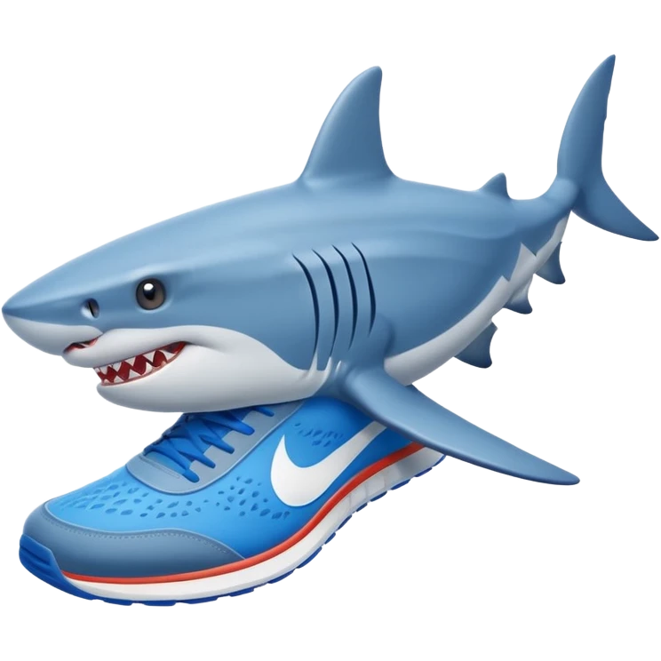 Shark with blue Nike sneakers emoji