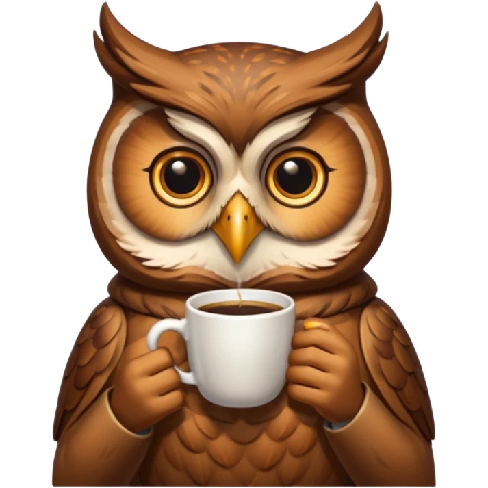 kahve içen baykuş emoji