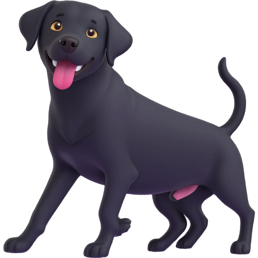black Labrador retriever, playful pose emoji