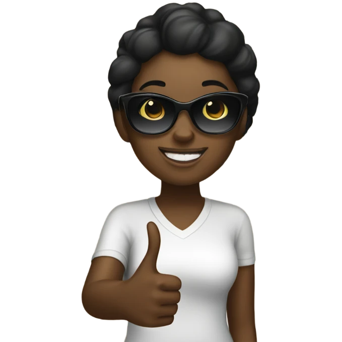 Black girl with sunglasses giving a thumbs up emoji
