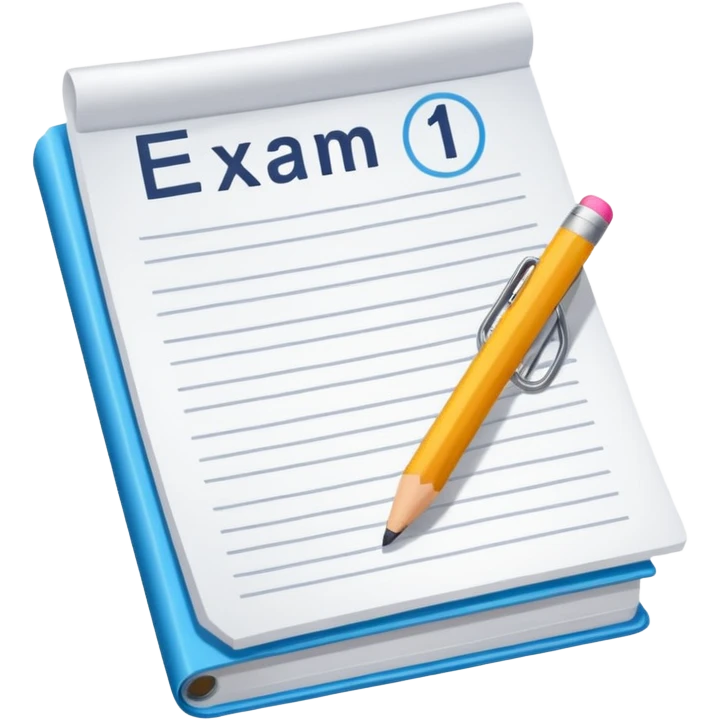 exam paper with a one on it und double underlined emoji