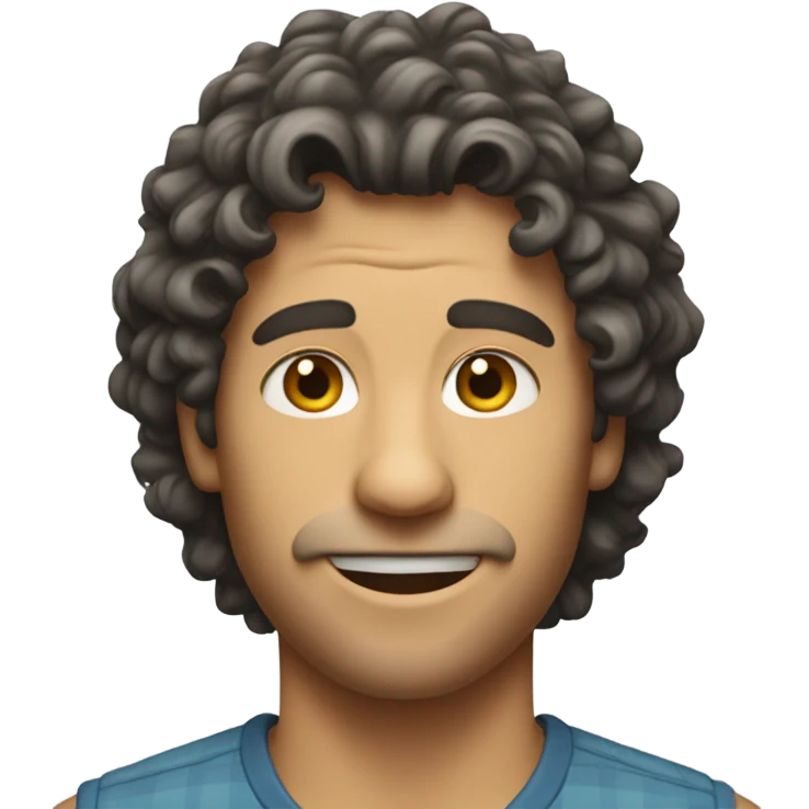 Guy with a curly mullet named Tucker  emoji