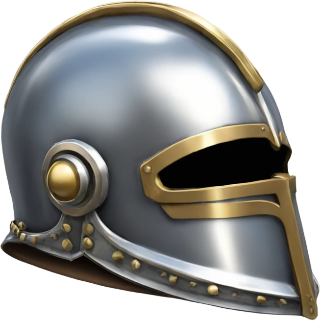 ornate french steel armet helmet chrome emoji