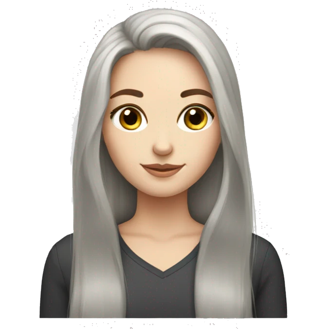 Long hair white girl with 2 cats  one dark grey and one black emoji