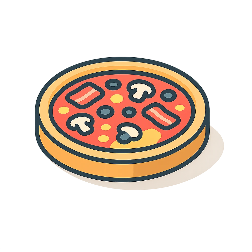 pizza with cheese bacon mushrooms olives  emoji