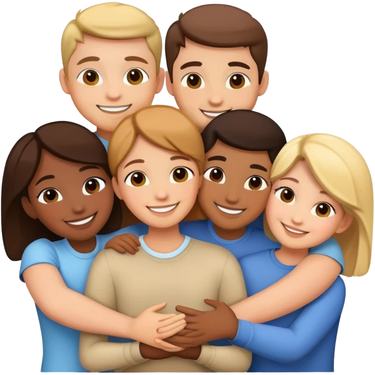 Hugs to a group of friends  emoji