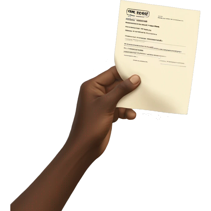 hand holding eviction notice emoji