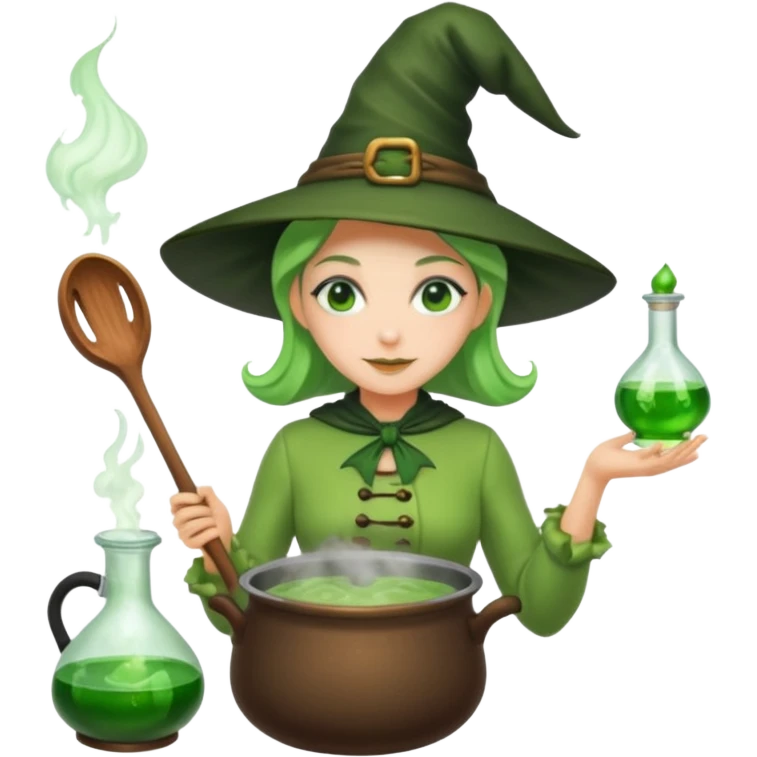green witch cooking potion emoji
