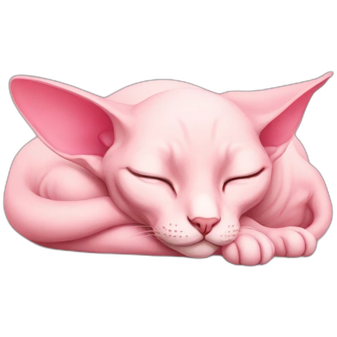 pink sphinx cat sleep  emoji