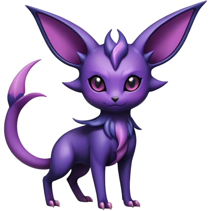 Shiny Dark-gradient Exotic Badass Royal Mysterious Gothic Noibat-Espeon-Pokémon-Fakémon-hybrid-creature (full body) emoji