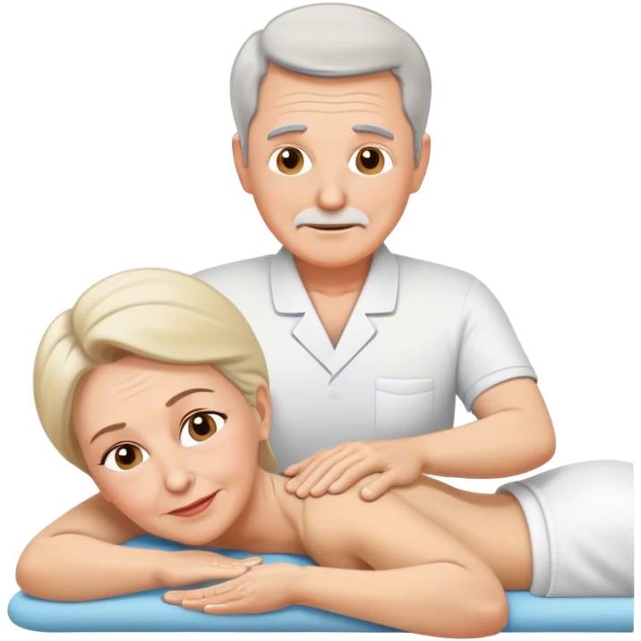 60-year-old white man giving massage o 60-year-old white woman emoji