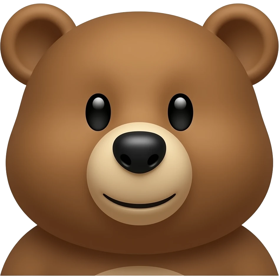 Custom iOS emoji with no blur and a white background. The topic of the emoji is "bear with no legs". It MUST maintain the general apple iOS emoji style. emoji