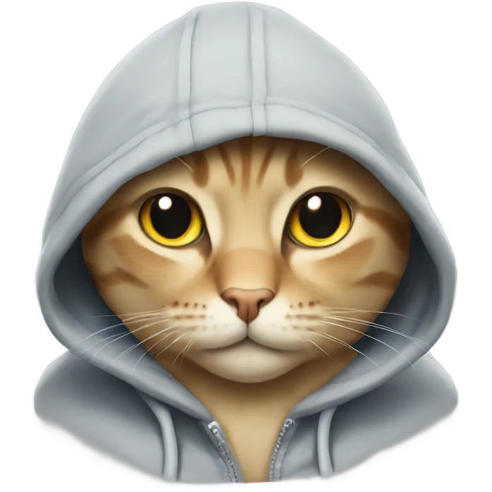 Cat wearing hoodie emoji
